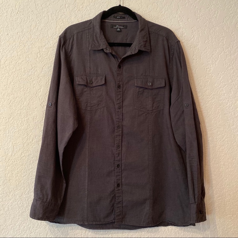Marc Anthony Button Down Long Sleeve Shirt Slim XL
